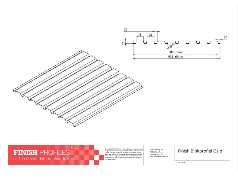 Finish Blokprofiel Oslo technische tekening 02092025