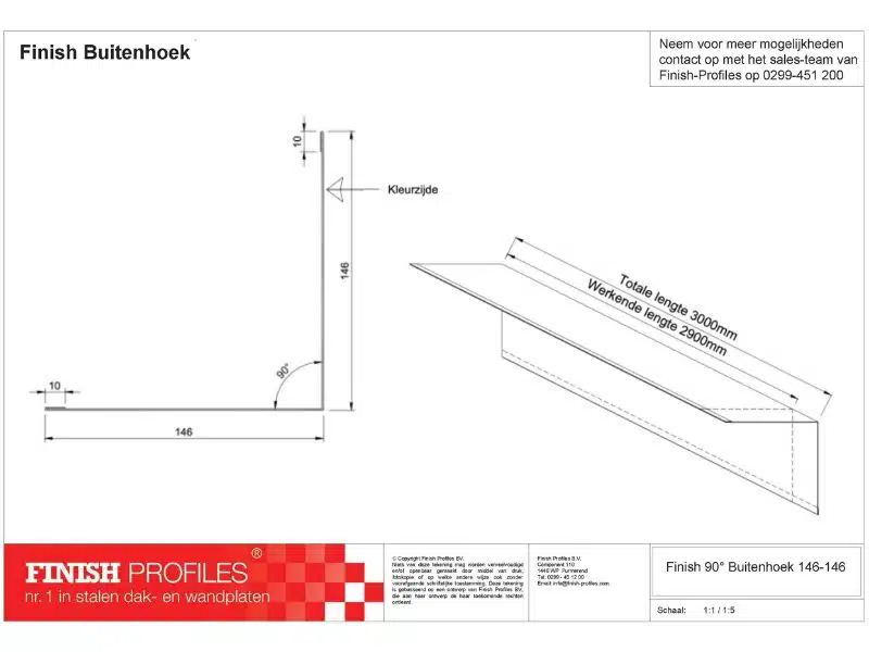Buitenhoek Technische tekening Finish Profiles