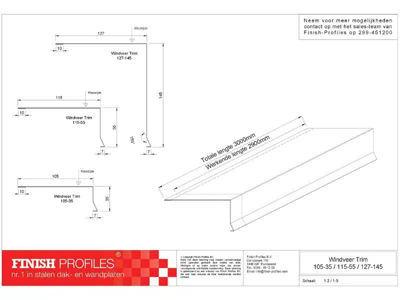 Windveer Technische tekening Finish Profiles